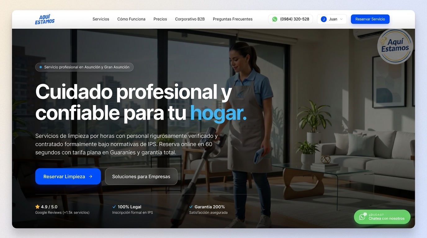 Aquí Estamos - Plataforma de Servicios y Reservas en Asunción